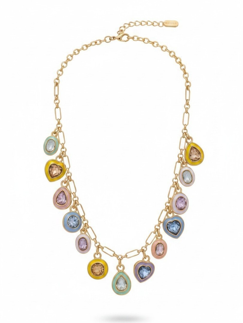 🌈▪️Persimmon ▪️Gold and Multi-Color Gem 16in Necklace